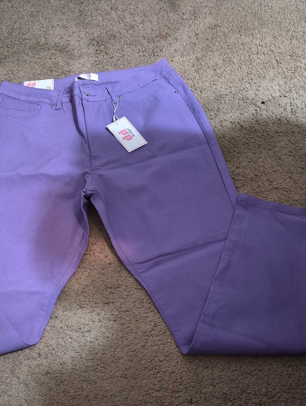 YMI Lavender Skinny Hyperstretch Pants With Button/zipper And Back Pockets